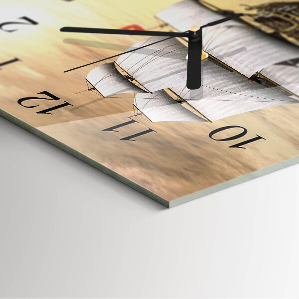 Wanduhr aus glas Schiff