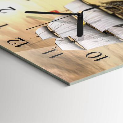 Wanduhr aus glas Schiff