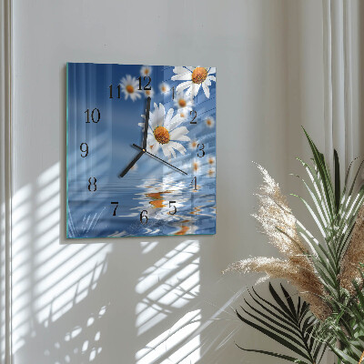 Wanduhr aus glas Blume