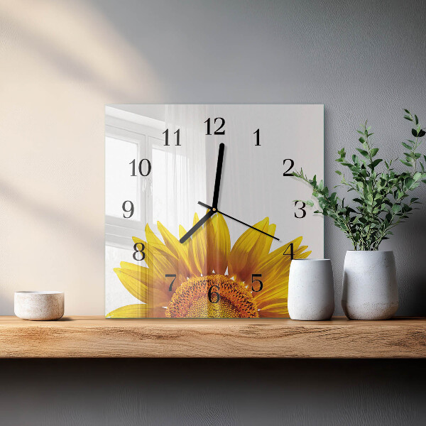 Wanduhr aus glas Blume