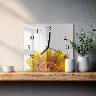 Wanduhr aus glas Blume