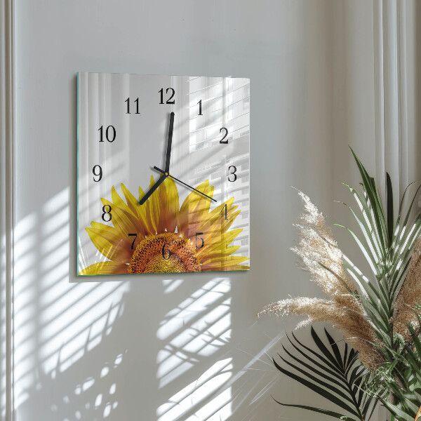 Wanduhr aus glas Blume
