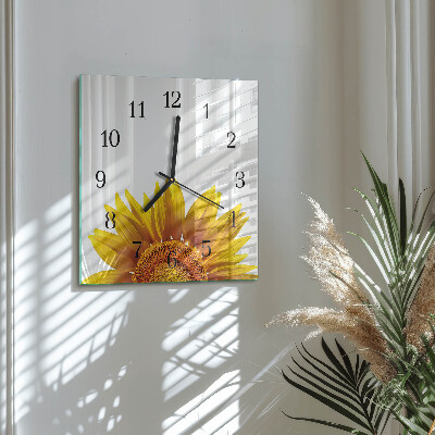 Wanduhr aus glas Blume