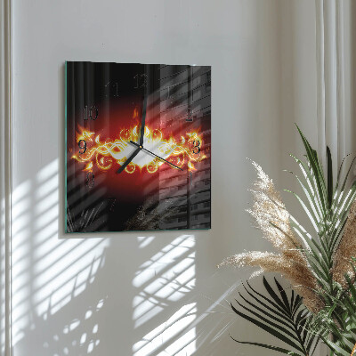 Wanduhr aus glas Feuerblume