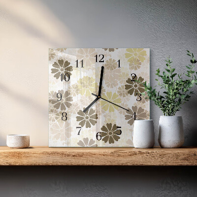 Wanduhr aus glas Blumenkunst