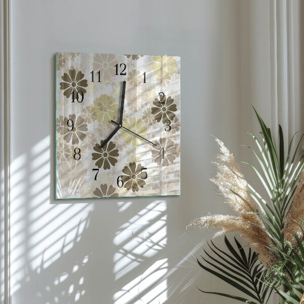 Wanduhr aus glas Blumenkunst