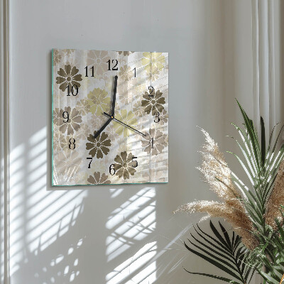 Wanduhr aus glas Blumenkunst
