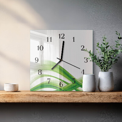 Wanduhr aus glas Abstrakte Welle