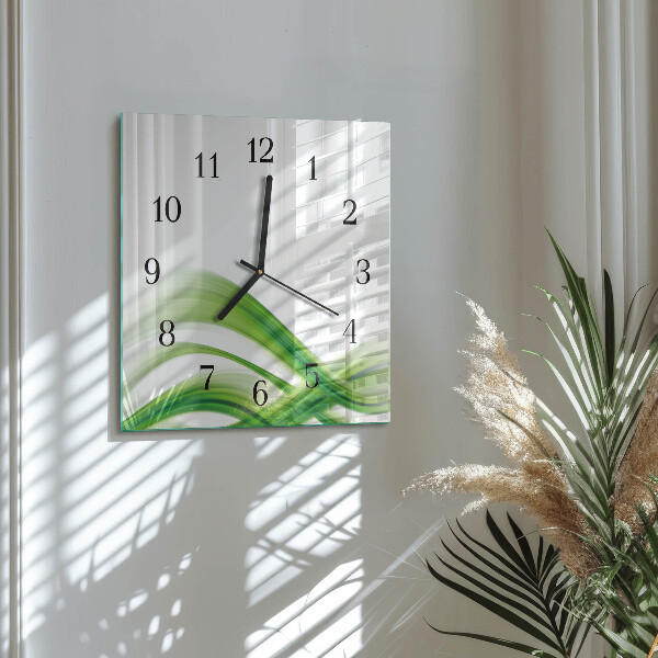 Wanduhr aus glas Abstrakte Welle