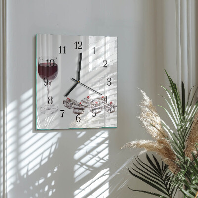 Wanduhr aus glas Weinglas