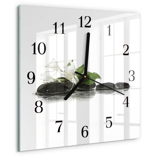 Wanduhr aus glas Zen-Steine