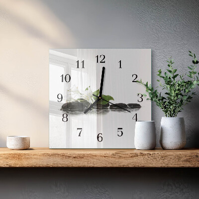 Wanduhr aus glas Zen-Steine