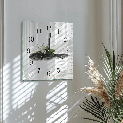 Wanduhr aus glas Zen-Steine