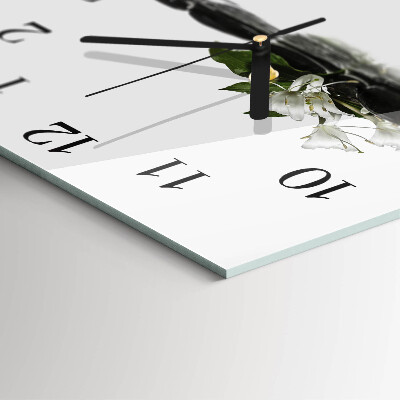 Wanduhr aus glas Zen-Steine
