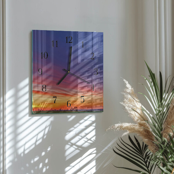Wanduhr aus glas Feld