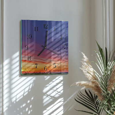 Wanduhr aus glas Feld