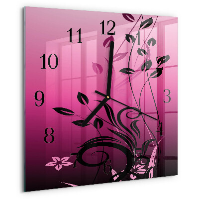 Wanduhr aus glas Blumenkunst