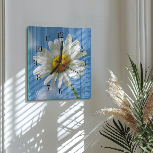 Wanduhr aus glas Blume