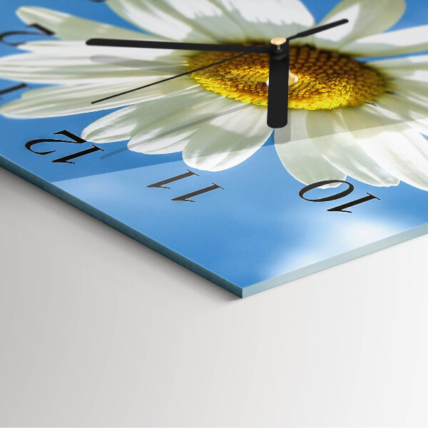 Wanduhr aus glas Blume