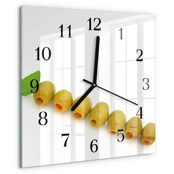 Wanduhr aus glas Oliven