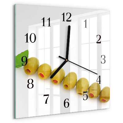 Wanduhr aus glas Oliven