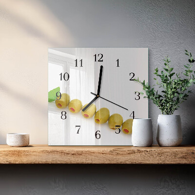 Wanduhr aus glas Oliven