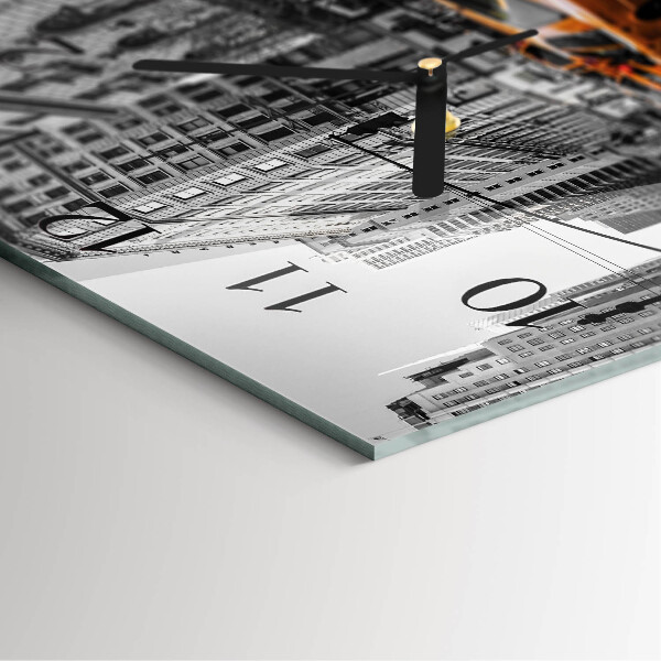 Wanduhr aus glas New Yorker Taxi