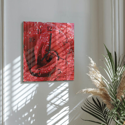 Wanduhr aus glas Rose