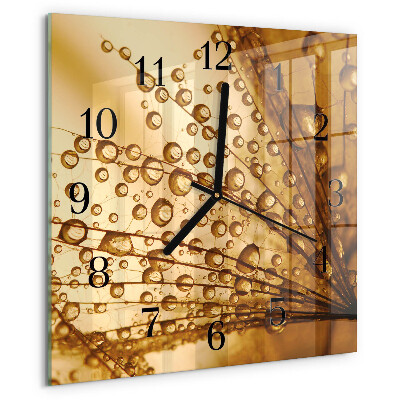 Wanduhr aus glas Löwenzahn