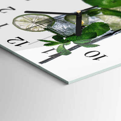 Wanduhr aus glas Limette und Minze