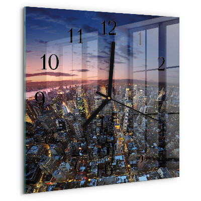 Wanduhr aus glas Horizont