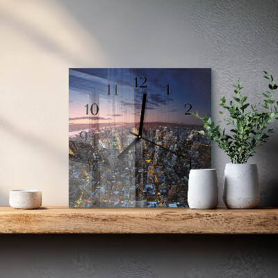 Wanduhr aus glas Horizont