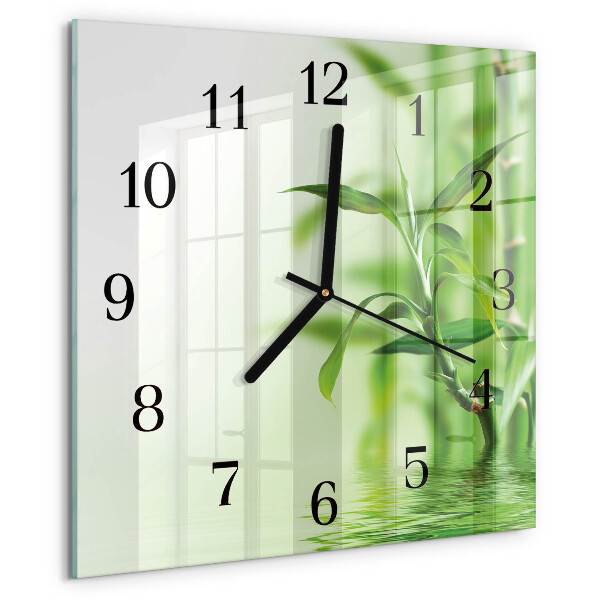 Wanduhr aus glas Bambus