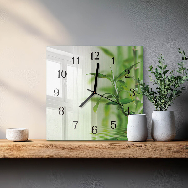 Wanduhr aus glas Bambus