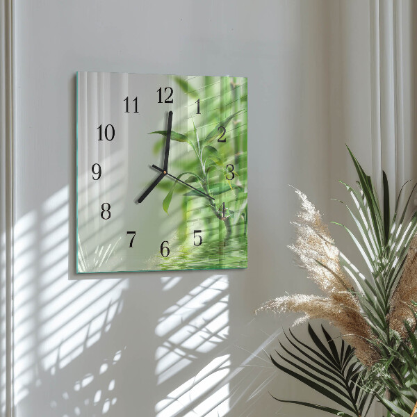 Wanduhr aus glas Bambus