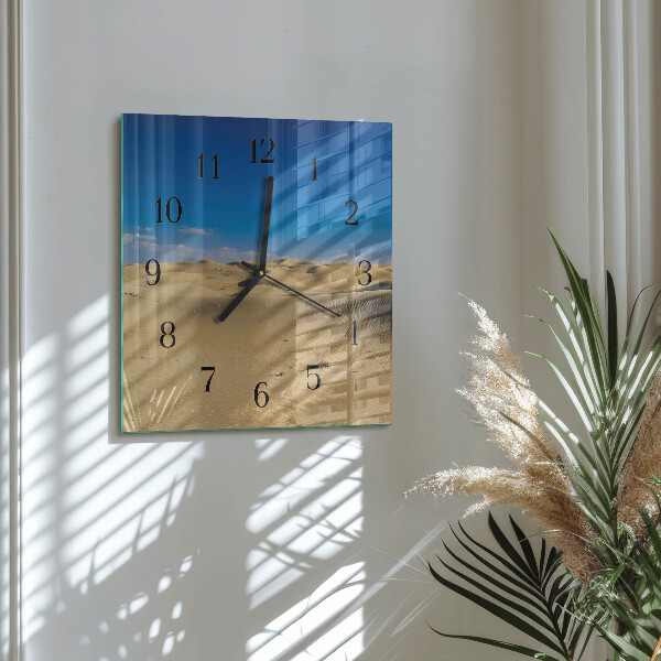 Wanduhr aus glas Wüste