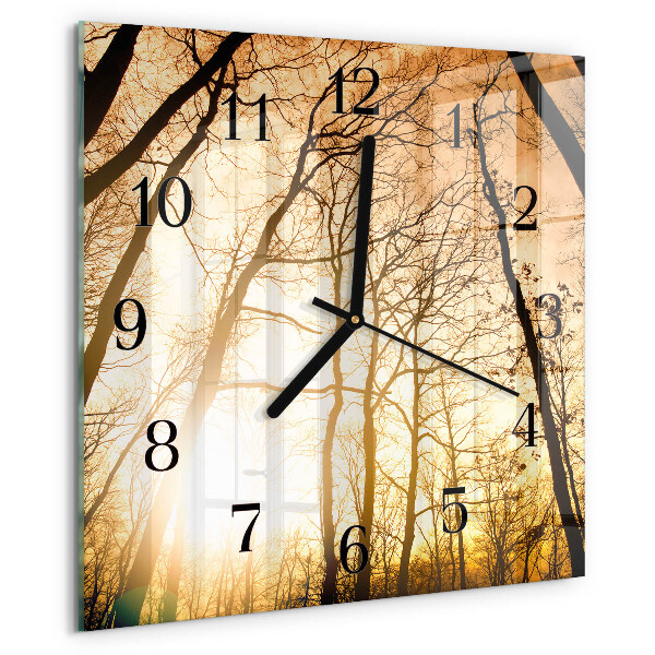 Wanduhr aus glas Bäume