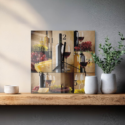Wanduhr aus glas Flasche Wein