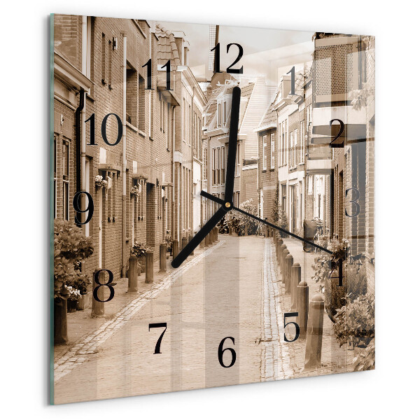 Wanduhr aus glas Sepia Avenue