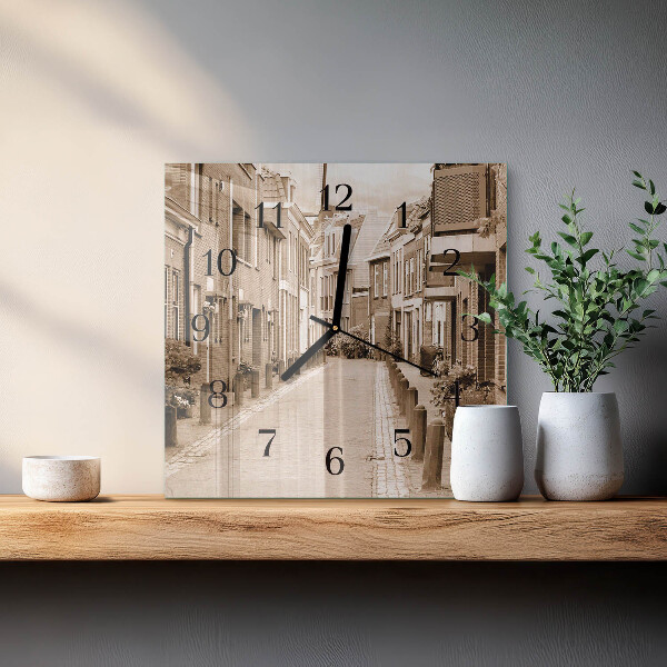 Wanduhr aus glas Sepia Avenue