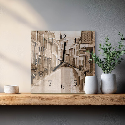 Wanduhr aus glas Sepia Avenue