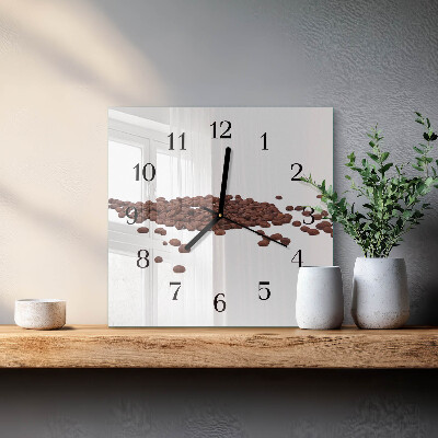 Wanduhr aus glas Kaffeebohnen