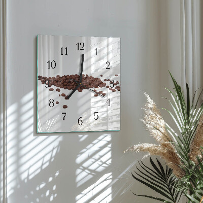 Wanduhr aus glas Kaffeebohnen