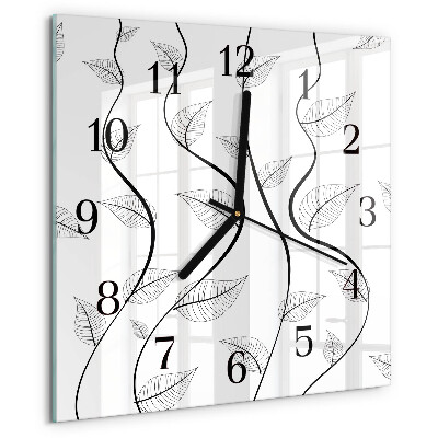 Wanduhr aus glas Die Kunst der Blätter