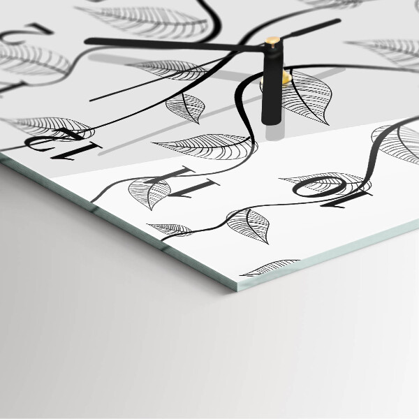 Wanduhr aus glas Die Kunst der Blätter