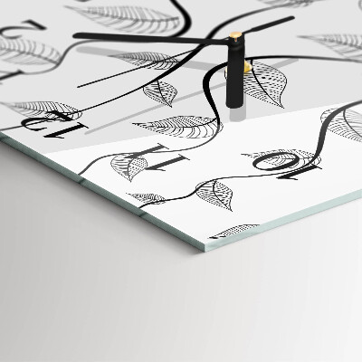 Wanduhr aus glas Die Kunst der Blätter