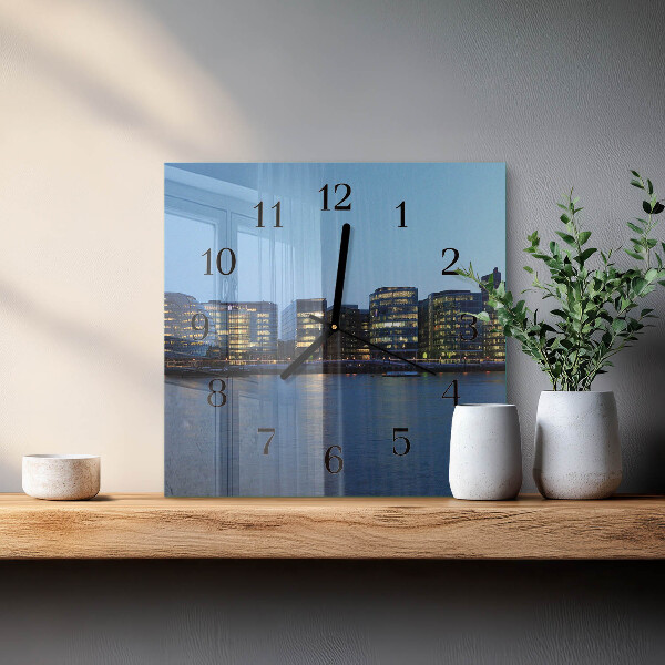 Wanduhr aus glas Horizont