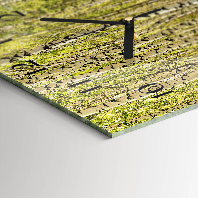 Wanduhr aus glas Birkenwald