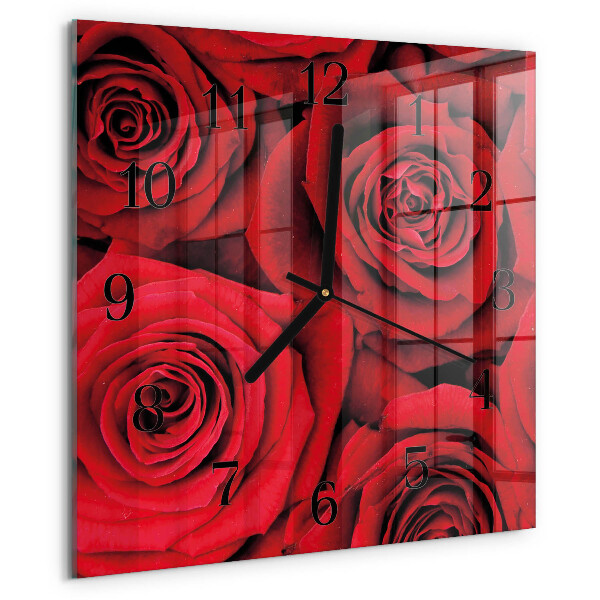 Wanduhr aus glas Rosen