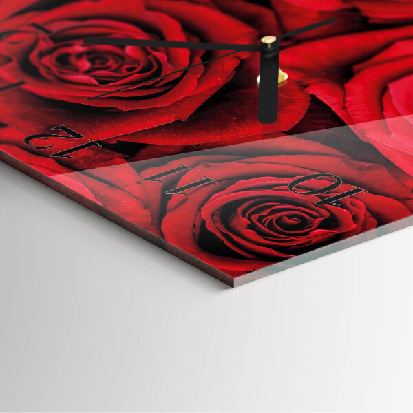 Wanduhr aus glas Rosen